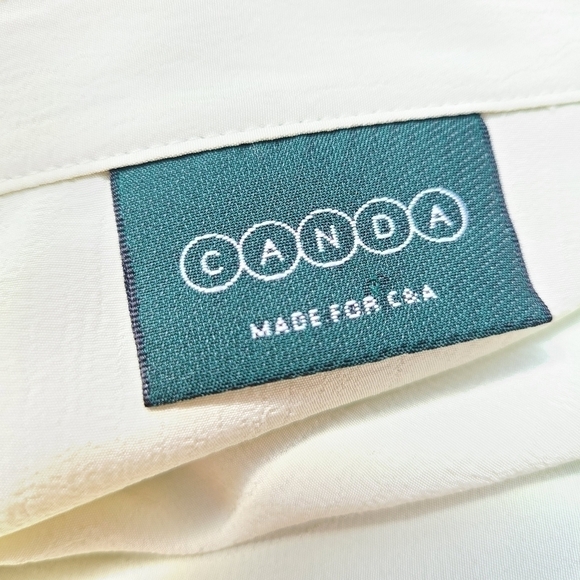 Canda Textured Green Button-down Blouse with Embroidered Collar, Size XL - Picture 7 of 10